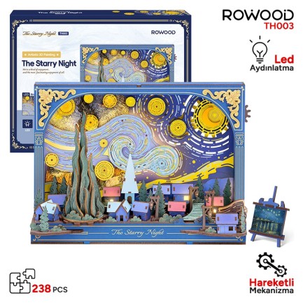 Rowood TH003 The Starry Night 3D Wooden Puzzle