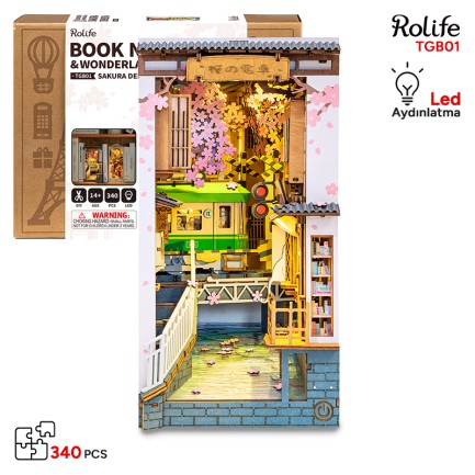 Rolife TGB01 Sakura Densya Kitap Köşesi Book Nook DIY Minyatür Maket Model Seti Mini Dollhouse 3D Model Kit Detaylı Dekoratif Hobi Seti 3D Puzzle Tiny House Rolife TGB01 Sakura Densya Kitap Köşesi Book Nook DIY Minyatür Maket Model Seti Mini Dollhouse 3D Model Kit Detaylı Dekoratif Hobi Seti 3D Puzzle Tiny House