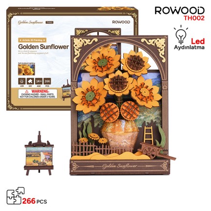 Rowood TH002 Ayçiçeği (Golden Sunflower) DIY Minyatür Maket Model Seti Ahşap 3D Wooden Puzzle 3D Model Kit Detaylı Dekoratif Hobi Seti Ahşap Maket Rowood TH002 Ayçiçeği (Golden Sunflower) DIY Minyatür Maket Model Seti Ahşap 3D Wooden Puzzle 3D Model Kit Detaylı Dekoratif Hobi Seti Ahşap Maket