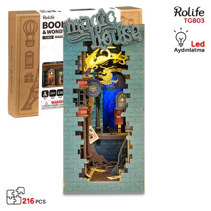 Rolife TGB03 Magic House Kitap Köşesi Book Nook DIY Minyatür Maket Model Seti Mini Dollhouse 3D Model Kit Detaylı Dekoratif Hobi Seti 3D Puzzle Tiny House Rolife TGB03 Magic House Kitap Köşesi Book Nook DIY Minyatür Maket Model Seti Mini Dollhouse 3D Model Kit Detaylı Dekoratif Hobi Seti 3D Puzzle Tiny House