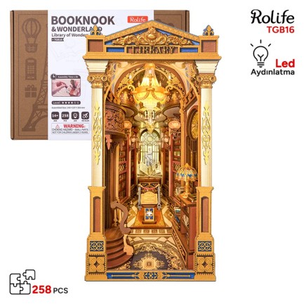 Rolife TGB16 Library of Wonders Kitap Köşesi Book Nook DIY Minyatür Maket Model Seti Mini Dollhouse 3D Model Kit Detaylı Dekoratif Hobi Seti 3D Puzzle Tiny House Rolife TGB16 Library of Wonders Kitap Köşesi Book Nook DIY Minyatür Maket Model Seti Mini Dollhouse 3D Model Kit Detaylı Dekoratif Hobi Seti 3D Puzzle Tiny House
