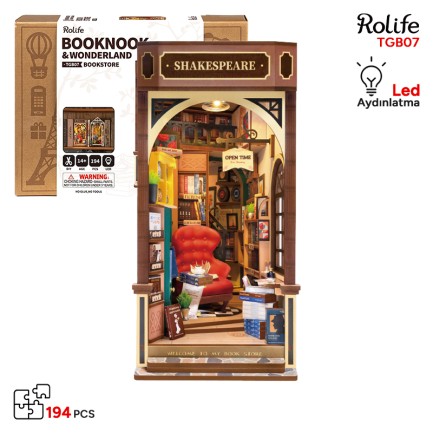 Rolife TGB07 Kitapçı (Bookstore) Kitap Köşesi Book Nook DIY Minyatür Maket Model Seti Mini Dollhouse 3D Model Kit Detaylı Dekoratif Hobi Seti 3D Puzzle Tiny House Rolife TGB07 Kitapçı (Bookstore) Kitap Köşesi Book Nook DIY Minyatür Maket Model Seti Mini Dollhouse 3D Model Kit Detaylı Dekoratif Hobi Seti 3D Puzzle Tiny House