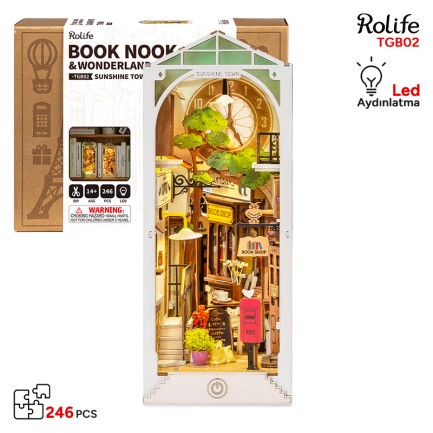 Rolife TGB02 Sunshine Town Kasaba Kitap Köşesi Book Nook DIY Minyatür Maket Model Seti Mini Dollhouse 3D Model Kit Detaylı Dekoratif Hobi Set 3D Puzzle Tiny House Rolife TGB02 Sunshine Town Kasaba Kitap Köşesi Book Nook DIY Minyatür Maket Model Seti Mini Dollhouse 3D Model Kit Detaylı Dekoratif Hobi Set 3D Puzzle Tiny House