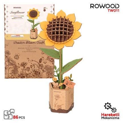Rowood TW011 Ayçiçeği Sunflower DIY Minyatür Maket Model Seti Ahşap 3D Wooden Puzzle Model Kit Ahşap Maket Dekoratif Hobi Seti Rowood TW011 Ayçiçeği Sunflower DIY Minyatür Maket Model Seti Ahşap 3D Wooden Puzzle Model Kit Ahşap Maket Dekoratif Hobi Seti