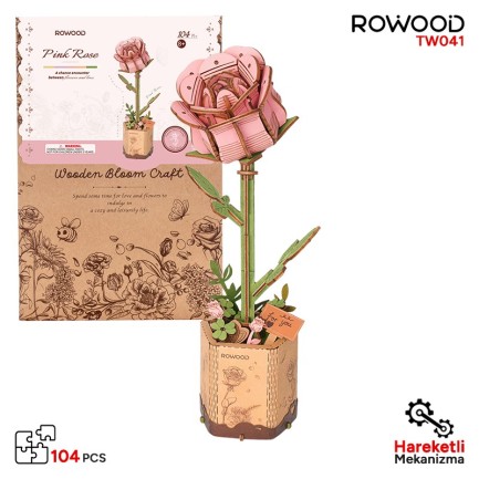 Rowood TW041 Pembe Gül (Pink Rose) DIY Minyatür Maket Model Seti Ahşap 3D Wooden Puzzle 3D Model Kit Ahşap Maket Dekoratif Hobi Seti Rowood TW041 Pembe Gül (Pink Rose) DIY Minyatür Maket Model Seti Ahşap 3D Wooden Puzzle 3D Model Kit Ahşap Maket Dekoratif Hobi Seti