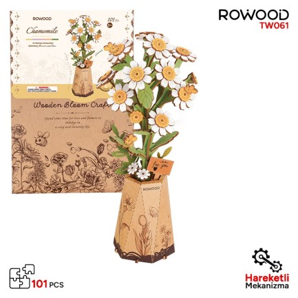Rowood TW061 Papatya Çiçeği Chamomile DIY Minyatür Maket Model Seti Ahşap 3D Wooden Puzzle Model Kit Ahşap Maket Dekoratif Hobi Seti Rowood TW061 Papatya Çiçeği Chamomile DIY Minyatür Maket Model Seti Ahşap 3D Wooden Puzzle Model Kit Ahşap Maket Dekoratif Hobi Seti