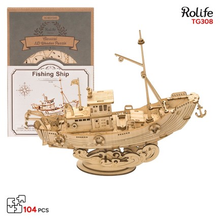 Rolife TG308 Balıkçı Teknesi Fishing Ship DIY Minyatür Maket Model Ahşap 3D Wooden Puzzle Model Kit Ahşap Maket Dekoratif Hobi Seti Rolife TG308 Balıkçı Teknesi Fishing Ship DIY Minyatür Maket Model Ahşap 3D Wooden Puzzle Model Kit Ahşap Maket Dekoratif Hobi Seti