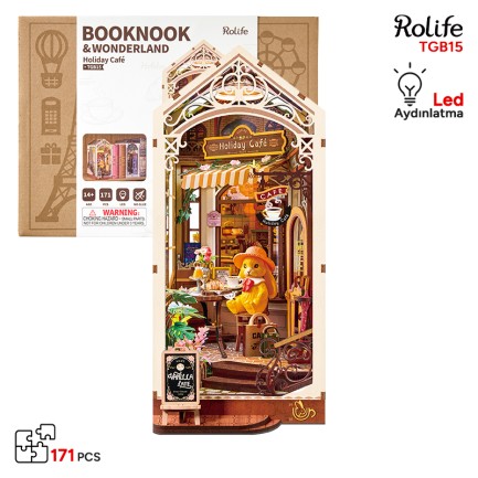 Rolife TGB15 Holiday Cafe Kitap Köşesi Book Nook DIY Minyatür Maket Model Seti Mini Dollhouse 3D Model Kit Detaylı Dekoratif Hobi Seti 3D Puzzle Tiny House Rolife TGB15 Holiday Cafe Kitap Köşesi Book Nook DIY Minyatür Maket Model Seti Mini Dollhouse 3D Model Kit Detaylı Dekoratif Hobi Seti 3D Puzzle Tiny House