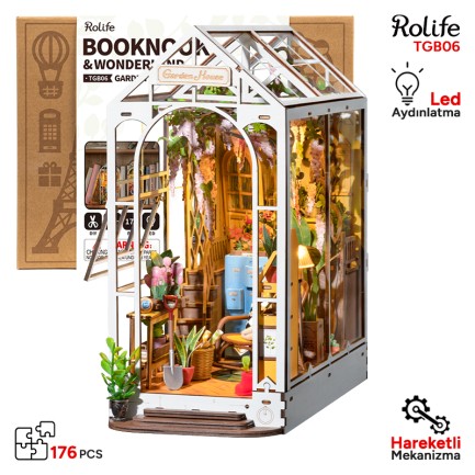 Rolife TGB06 Garden House Kitap Köşesi Book Nook DIY Minyatür Maket Model Seti Mini Dollhouse 3D Model Kit Detaylı Dekoratif Hobi Seti 3D Puzzle Tiny House Rolife TGB06 Garden House Kitap Köşesi Book Nook DIY Minyatür Maket Model Seti Mini Dollhouse 3D Model Kit Detaylı Dekoratif Hobi Seti 3D Puzzle Tiny House