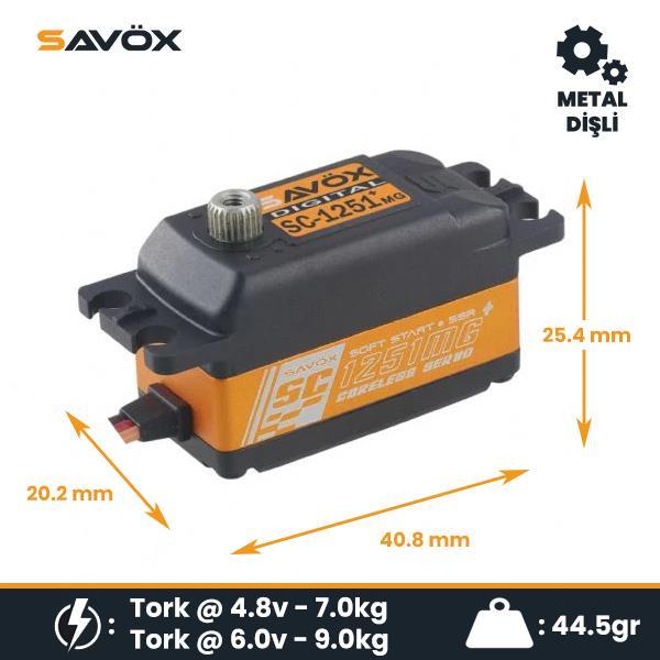 Savox SV1251MGP Digital Servo Coreless Motor High Voltage Metal Dişli