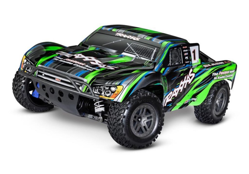 Traxxas 1/10 Slash 4x4 BL-2S 4X4 RTR 4WD Brushed Short Course 1/10 TQ Elektrikli Rc Model Araba Yeşil