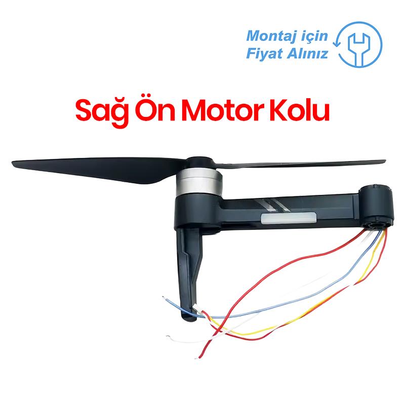 SJRC F22 S2 Pro+ 4K Drone İçin Sağ Ön Motor Kolu Arm (Teknik Servis Ürünüdür-Montaj İçin Fiyat Alınız)