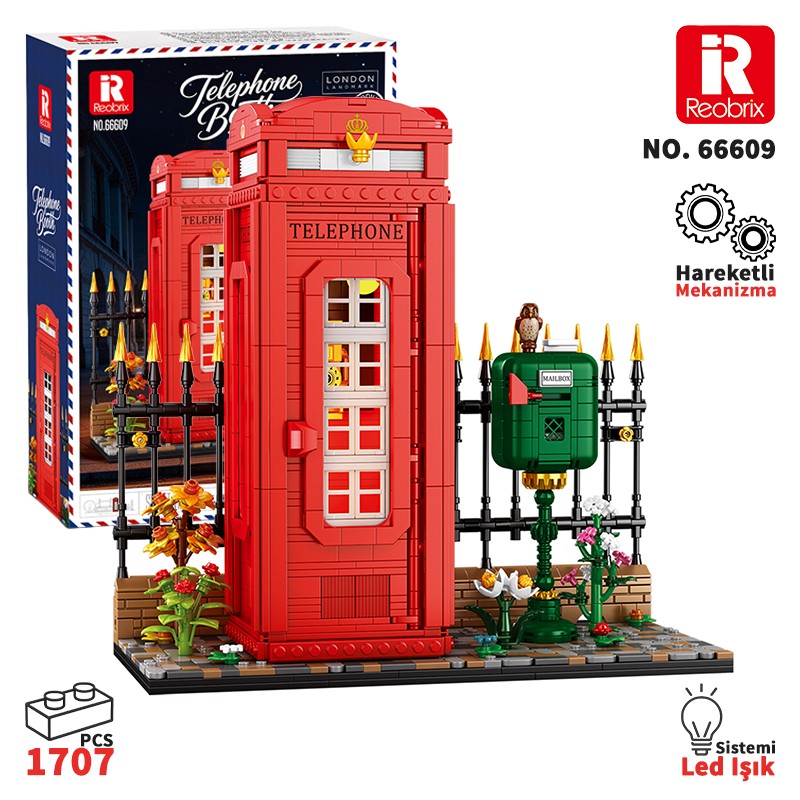 Reobrix Telephone Booth 66609 Brick Yapım Seti