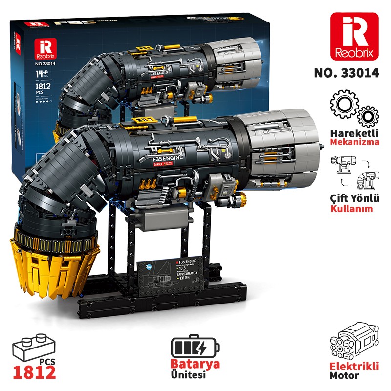 Reobrix Fighter Engine 33014 Brick Yapım Seti