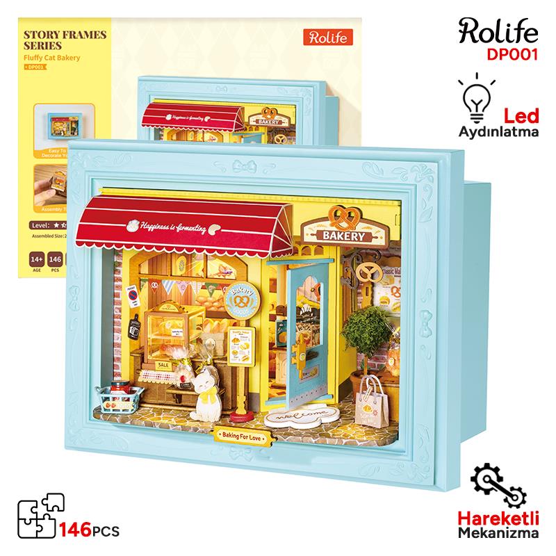 Rolife DP001 Fluffy Cat Bakery 3D Wooden Puzzle