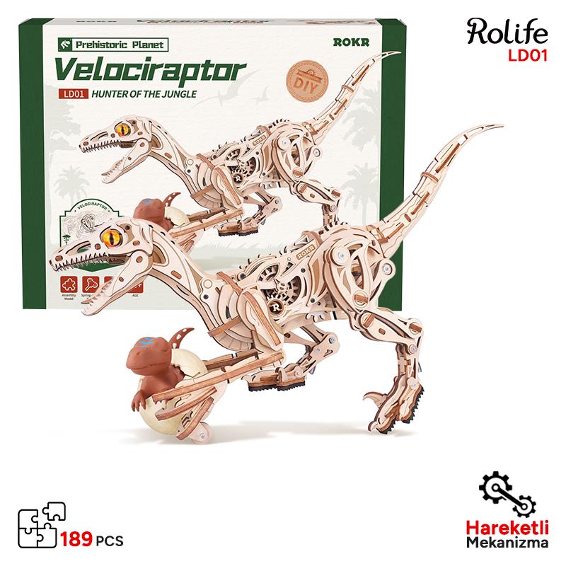 ROKR LD01 Velociraptor 3D Wooden Puzzle