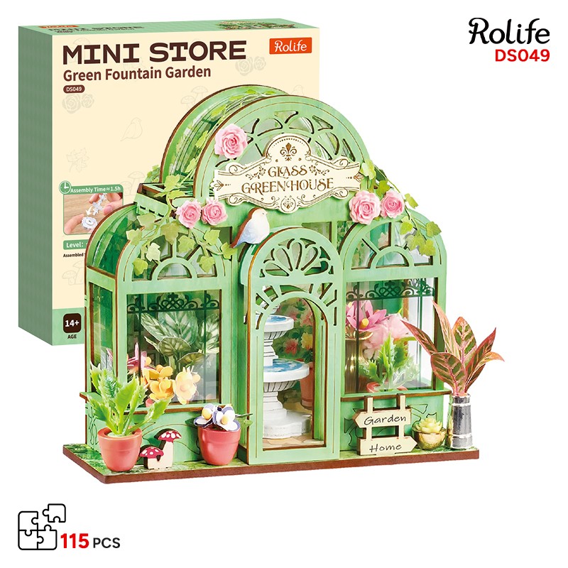 Rolife DS049 Green Fountain Garden 3D Wooden Puzzle