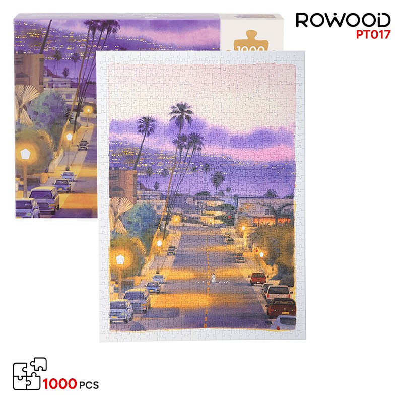 Rowood PT017 Purple Sunset Walk 3D Wooden Puzzle