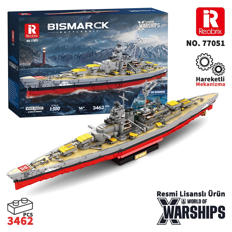 Reobrix Battleship Bismarck 77051 Brick Yapım Seti