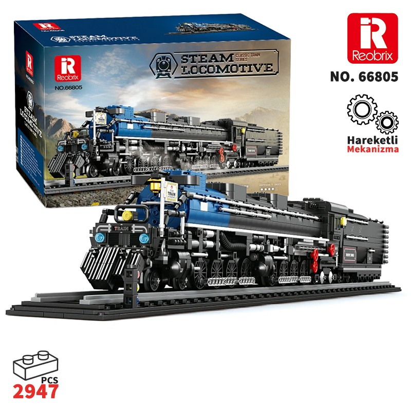 Reobrix Steam Locomotive 66805 Brick Yapım Seti
