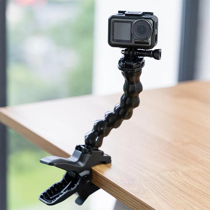 GoPro Aksiyon Kameraları İçin Jaws Esnek Mandal Bağlantı Aparatı (Kelepçe + Esnek Boyunluk)