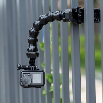 GoPro Aksiyon Kameraları İçin Jaws Esnek Mandal Bağlantı Aparatı (Kelepçe + Esnek Boyunluk) - Thumbnail