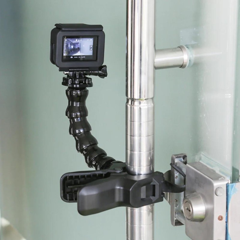 GoPro Aksiyon Kameraları İçin Jaws Esnek Mandal Bağlantı Aparatı (Kelepçe + Esnek Boyunluk)