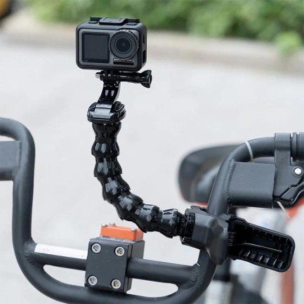 GoPro Aksiyon Kameraları İçin Jaws Esnek Mandal Bağlantı Aparatı (Kelepçe + Esnek Boyunluk) - Thumbnail