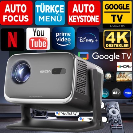 AURZEN - Aurzen Boom Mini 4K Android GoogleTV Projeksiyon Cihazı