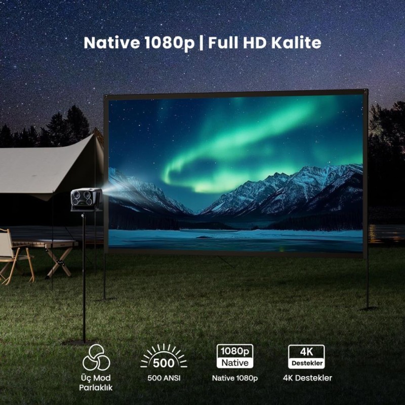 Aurzen Boom Mini 4K Android GoogleTV Projeksiyon Cihazı