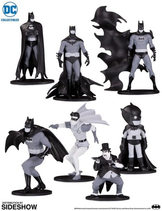 Dc Collectibles - Batman Black & White Set of 7 Mini Figures Collectible Set 1:18 Scale