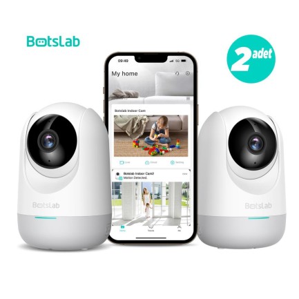 Botslab 360+ C211 2K Pro Mini Bundle WiFi 360° Akıllı Güvenlik Kamerası Bebek Monitörü Evcil Hayvan Kamerası İç Mekan Kamerası IP Kamera 2'Li Paket (Distribütör Garantili) - Thumbnail