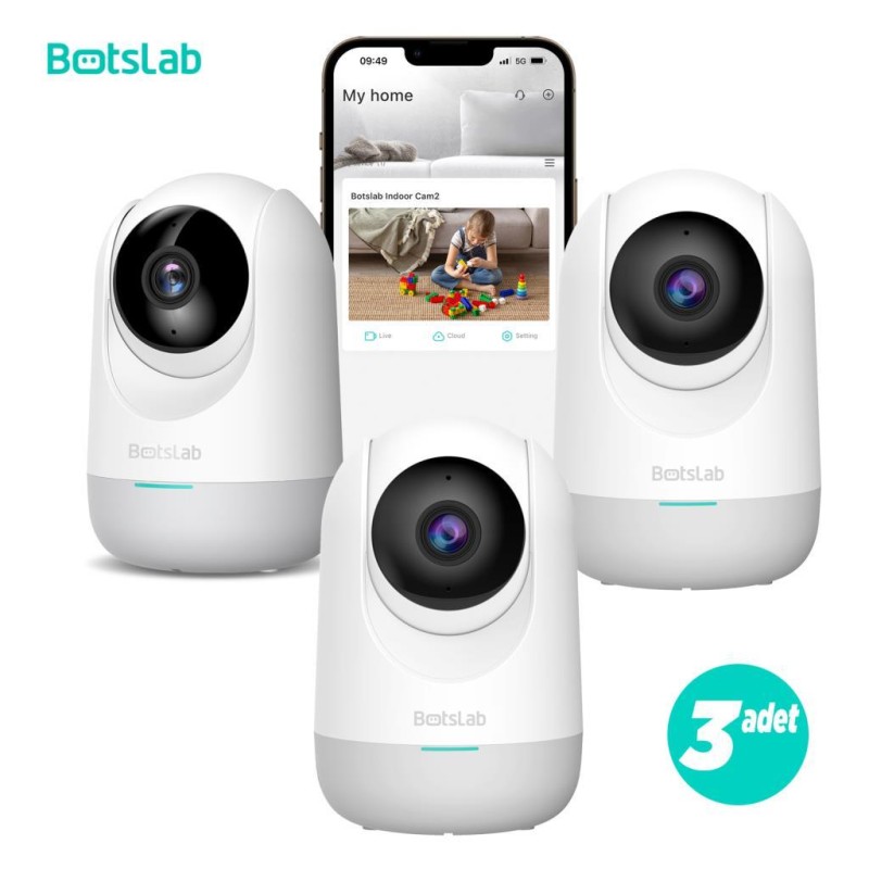 Botslab 360+ C211 2K Pro Small Bundle WiFi 360° Akıllı Güvenlik Kamerası Bebek Monitörü Evcil Hayvan Kamerası İç Mekan Kamerası IP Kamera 3'Lü Paket (Distribütör Garantili) Botslab 360+ C211 2K Pro Small Bundle WiFi 360° Akıllı Güvenlik Kamerası Bebek Monitörü Evcil Hayvan Kamerası İç Mekan Kamerası IP Kamera 3'Lü Paket (Distribütör Garantili)