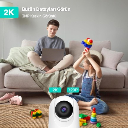 Botslab 360+ C211 2K Pro WiFi 360° Akıllı Güvenlik Kamerası Bebek Monitörü Evcil Hayvan Kamerası İç Mekan Kamerası IP Kamera Yeni Versiyon (Distribütör Garantili) - Thumbnail