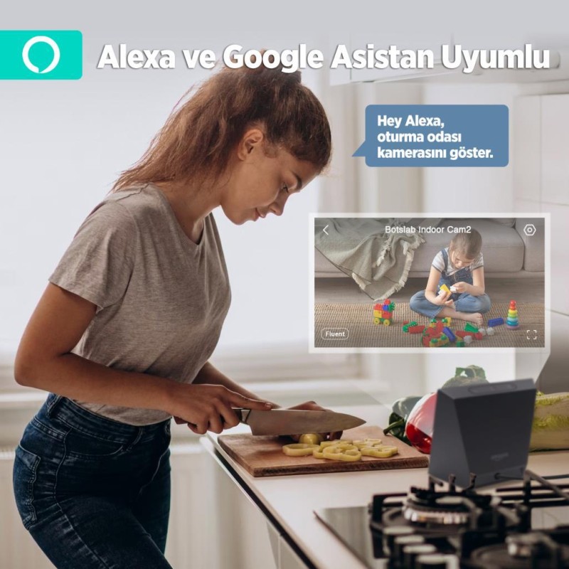 Botslab 360+ C211 2K Pro WiFi 360° Akıllı Güvenlik Kamerası Bebek Monitörü Evcil Hayvan Kamerası İç Mekan Kamerası IP Kamera Yeni Versiyon (Distribütör Garantili)