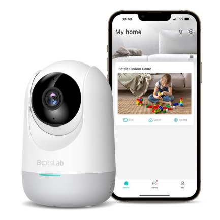 Botslab - Botslab 360+ C211 2K Pro WiFi 360° Akıllı Güvenlik Kamerası Bebek Monitörü Evcil Hayvan Kamerası İç Mekan Kamerası IP Kamera Yeni Versiyon (Distribütör Garantili)