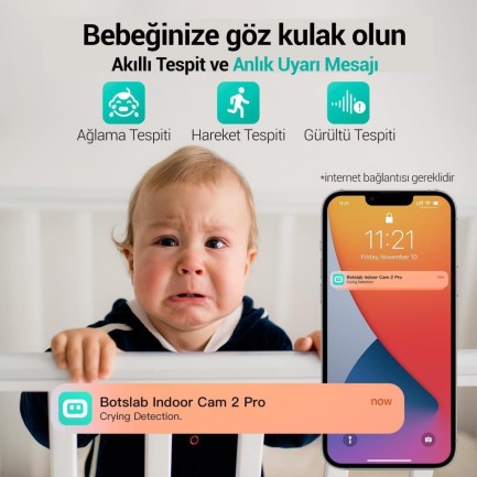 Botslab 360+ C221 Pro 3K 360° Akıllı Güvenlik Kamerası Bebek Monitörü Evcil Hayvan Kamerası İç Mekan Kamerası IP Kamera Yeni Versiyon (Distribütör Garantili) - Thumbnail