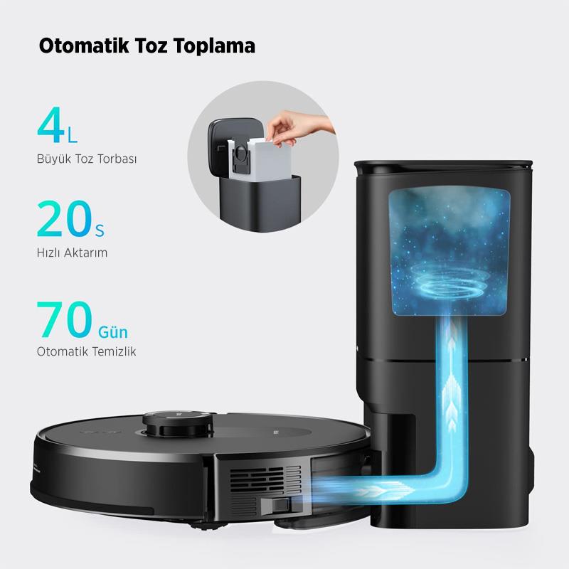 Botslab 360 S8 Plus Robot Süpürge İçin 10 lu Yedek Toz Torbası Orijinal