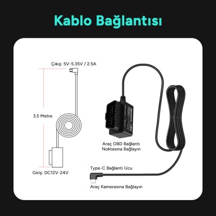 Botslab OBD Hardwire Kit USB-C - Thumbnail