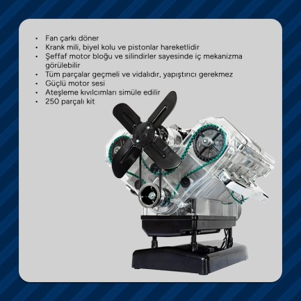 Büyük V8 Motor Teknik Yapım Seti - Thumbnail