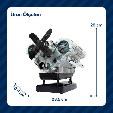 Büyük V8 Motor Teknik Yapım Seti - Thumbnail