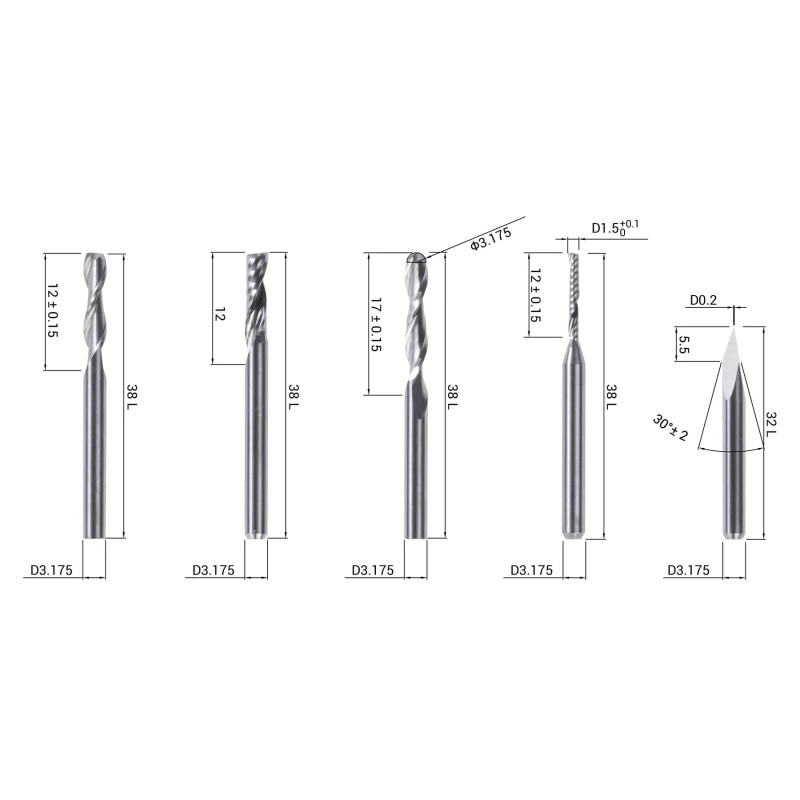 CNC Bits (5 Bits)