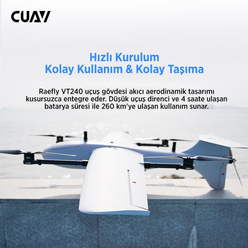 CUAV Raefly VT240 Carbon Fiber Uzun Menzilli VTOL UAV Drone (Starter Version)