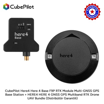 Pixhawk - CubePilot Here4 Here 4 Base F9P RTK Module Multi-GNSS GPS Base Station + HERE4 HERE 4 GNSS GPS Multiband RTK Drone UAV Bundle (Distribütör Garantili)