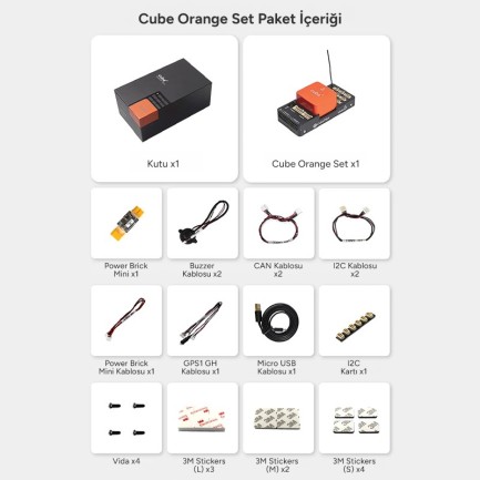 CubePilot The Cube Orange+ Standard Set Otopilot Sistemi Uçuş Kontrol Kartı UAV Drone Autopilot Flight Controller (ADS-B Carrier Board) + HERE4 HERE 4 GNSS GPS Multiband RTK Bundle (Distribütör Garantili) - Thumbnail