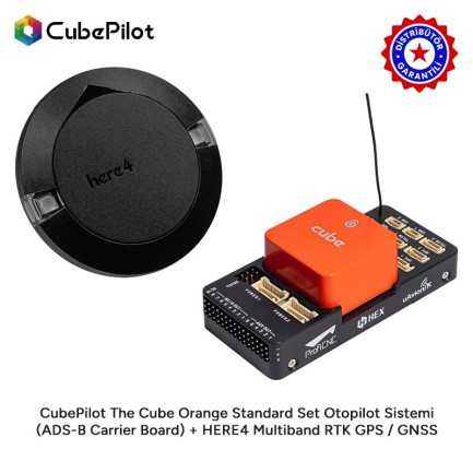 Pixhawk - CubePilot The Cube Orange Standard Set Otopilot Sistemi Uçuş Kontrol Kartı UAV Drone Autopilot Flight Controller (ADS-B Carrier Board) + HERE4 HERE 4 GNSS GPS Multiband RTK (Distribütör Garantili) 