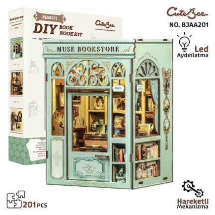 CuteBee - CuteBee BJAA201 Muse Bookstore 3D Wooden Puzzle
