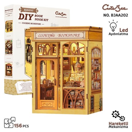 CuteBee - CuteBee BJAA202 Cooking Bookstore 3D Wooden Puzzle