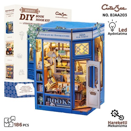 CuteBee - CuteBee BJAA203 Literature Bookstore 3D Wooden Puzzle