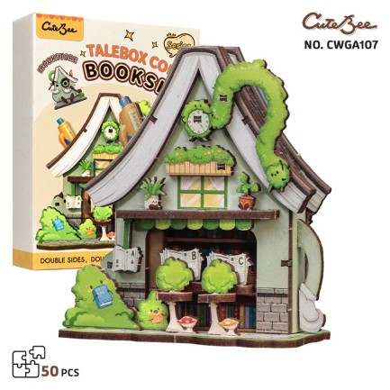 CuteBee - CuteBee CWGA107 TaleBox Corner - Bookshop 3D Wooden Puzzle